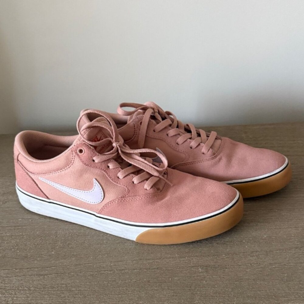 Nike SB Chron 2 Skate Sneakers in Rose Pink & Gum Leather/ Canvas Size 11.5